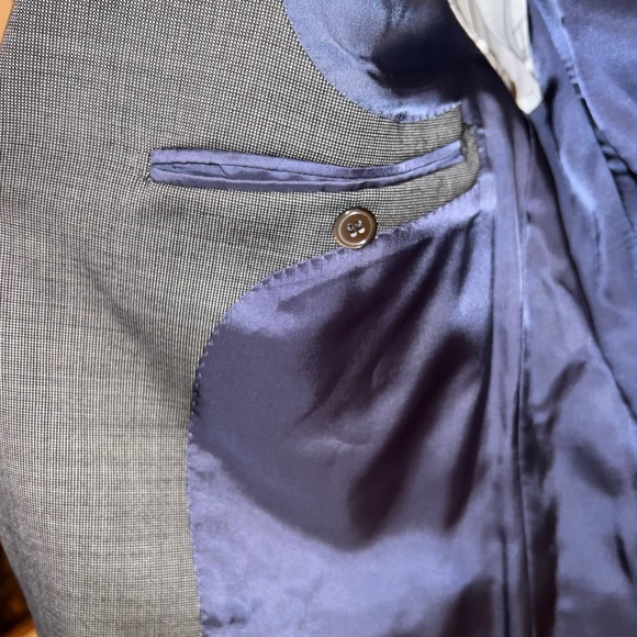 $399 Suitsupply Napoli perennial VBC wool mid gray dot suit jacket - Picture 6 of 12